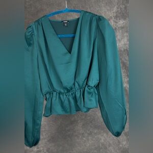 Express Peplum Blouse / Dark Teal / XS